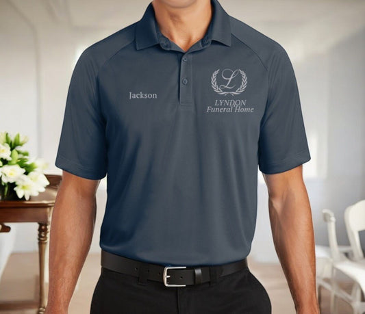 Personalized Funeral Home Logo Performance Polo Shirt - The Funeral Program Site