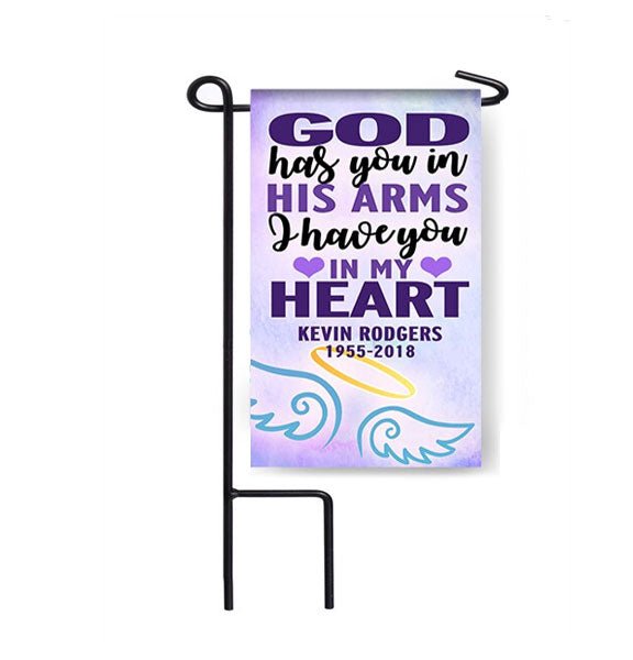 Personalized God Has You Memorial Garden or Cemetery Flag - Funeral Program - Site Funeral Programs & Templates