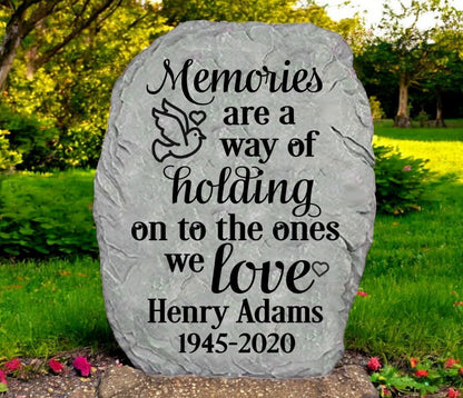 Personalized Holding Memories Memorial Garden Stone - Funeral Program - Site Funeral Programs & Templates