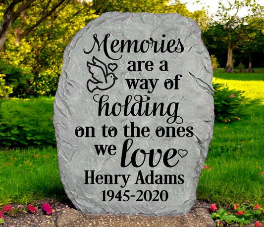 Personalized Holding Memories Memorial Garden Stone - Funeral Program - Site Funeral Programs & Templates