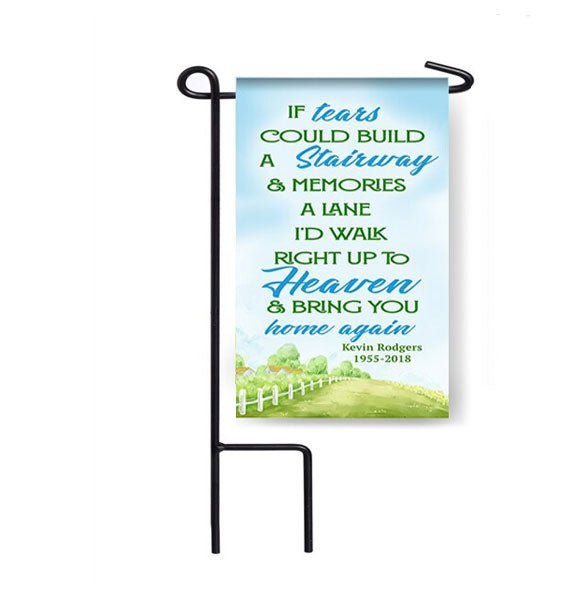 Personalized If Tears Stairway Memorial Garden or Cemetery Flag - Funeral Program - Site Funeral Programs & Templates