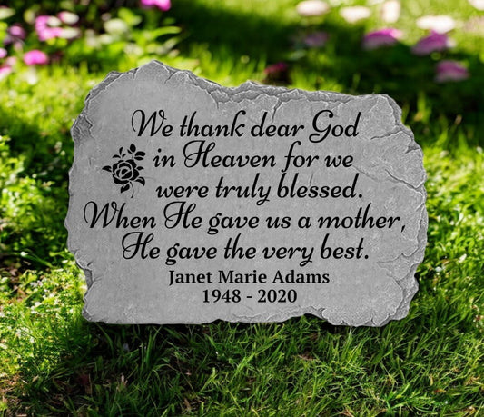 Personalized Mother Memorial Garden Stone - Funeral Program - Site Funeral Programs & Templates