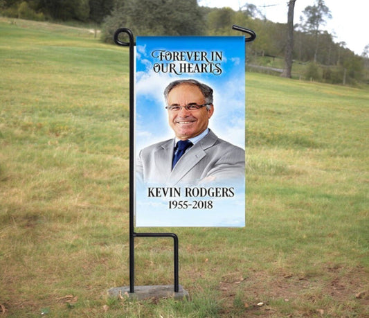 Personalized Photo Memorial Garden or Cemetery Flag - Funeral Program - Site Funeral Programs & Templates