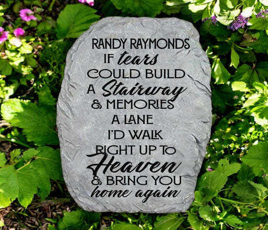 Personalized Tears Could Build A Stairway Memorial Garden Stone - Funeral Program - Site Funeral Programs & Templates