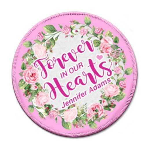 Pink Wreath In Loving Memory Of Patch - Funeral Program - Site Funeral Programs & Templates