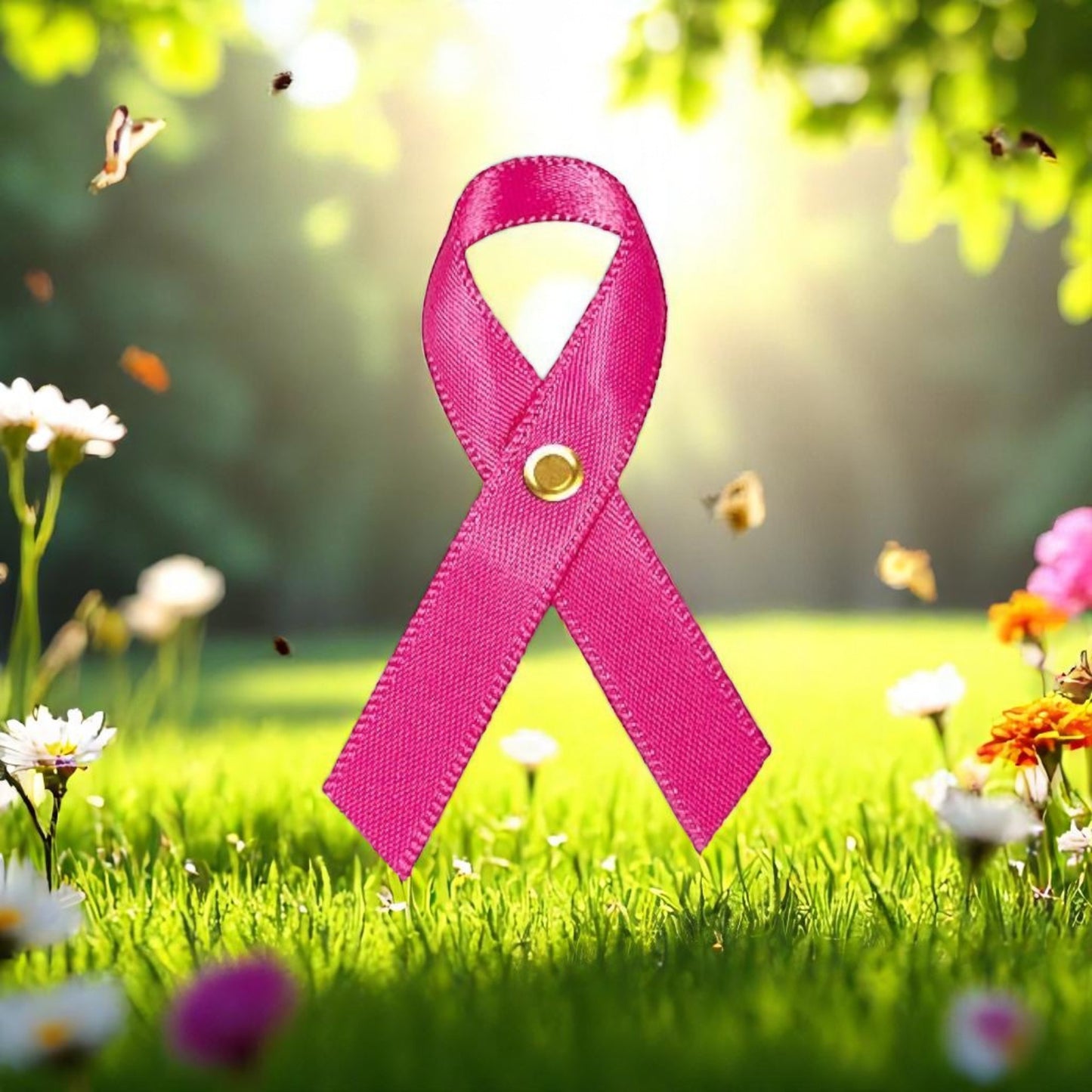 Pink Cancer Ribbon, Awareness Ribbons - Pack of 10