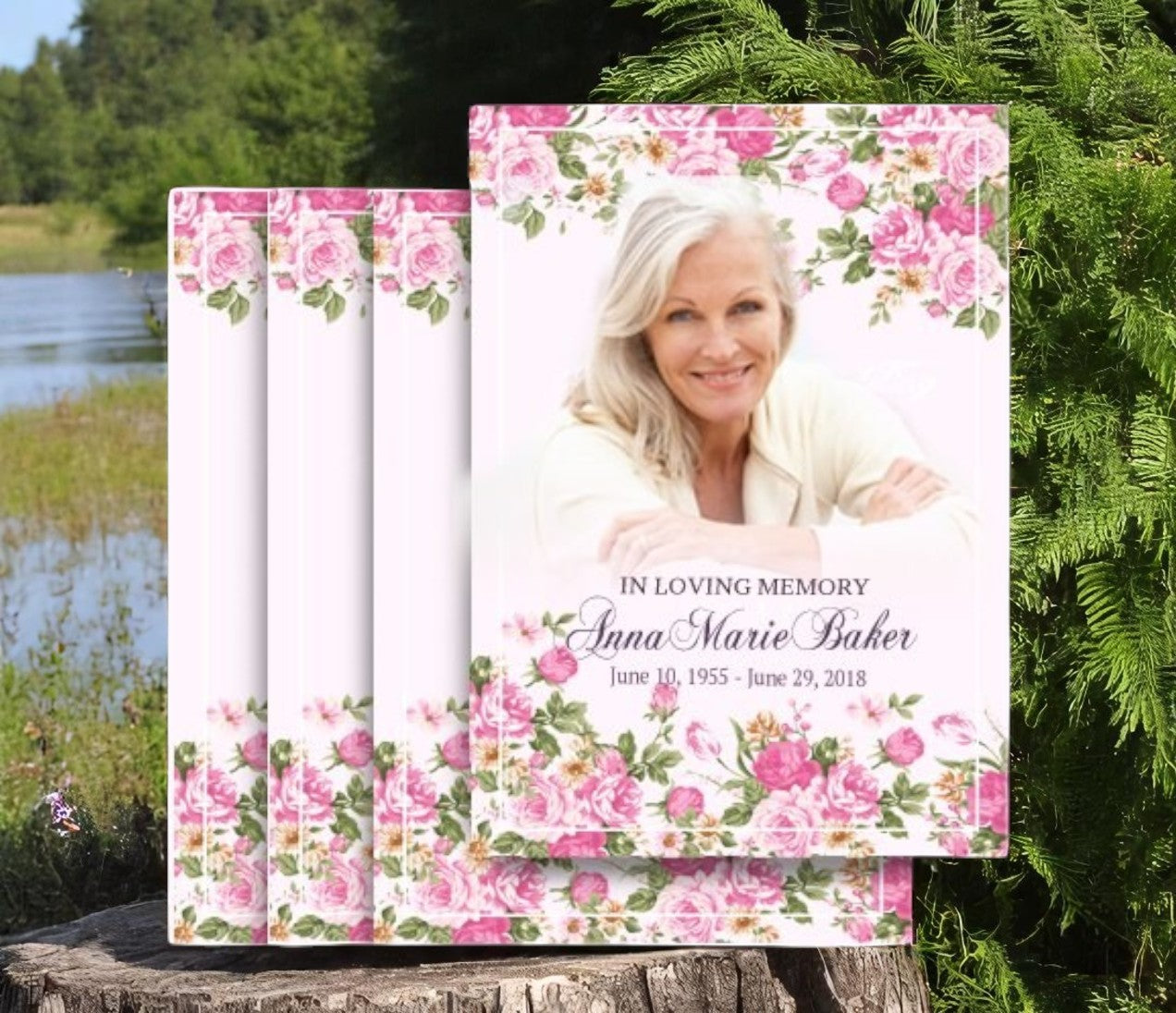 Full Bloom Memorial Card Design & Print (Pack of 50)