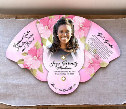 Pink Passion Folding Memorial Fan (Pack of 10)