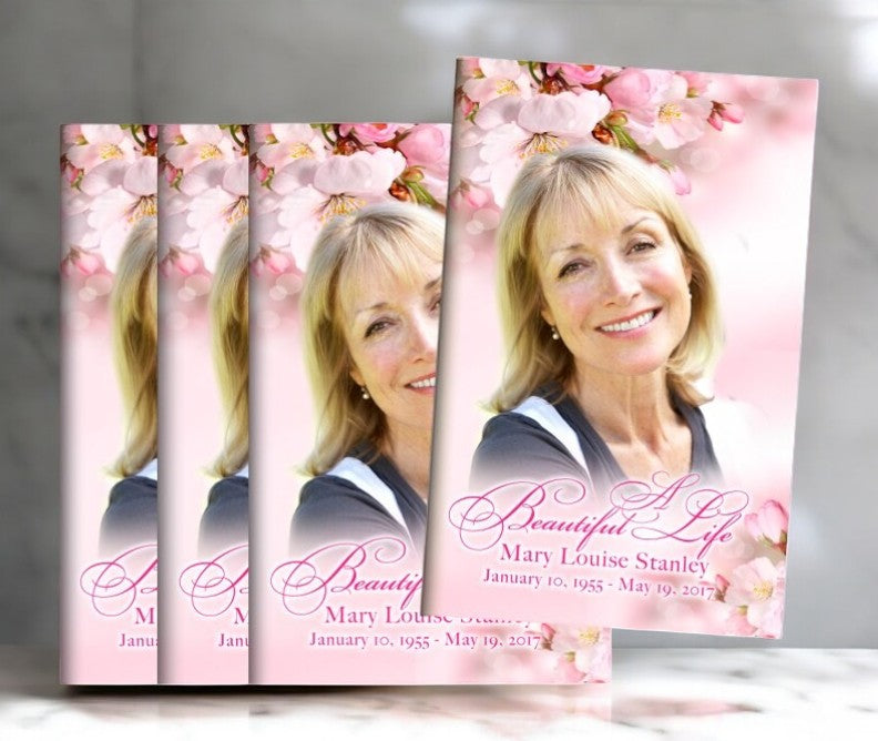 Soft Florals Bifold Funeral Program Design & Print (Pack of 50)