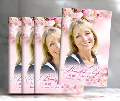 Soft Florals Bifold Funeral Program Design & Print (Pack of 50)