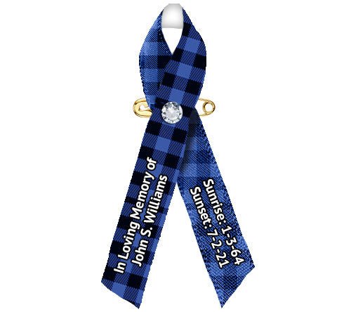 Plaid Custom Memorial Awareness Ribbon - Pack of 10