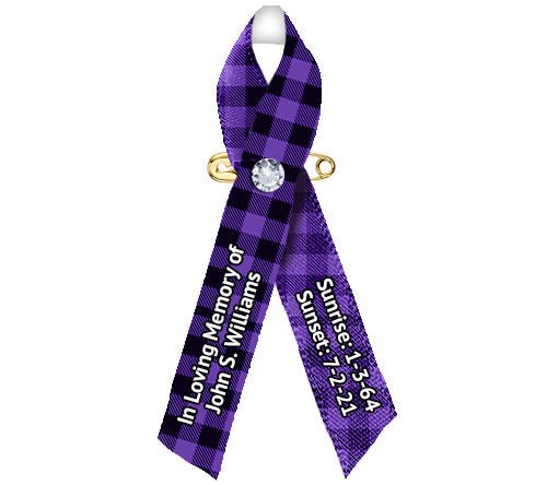 Plaid Custom Memorial Awareness Ribbon - Pack of 10