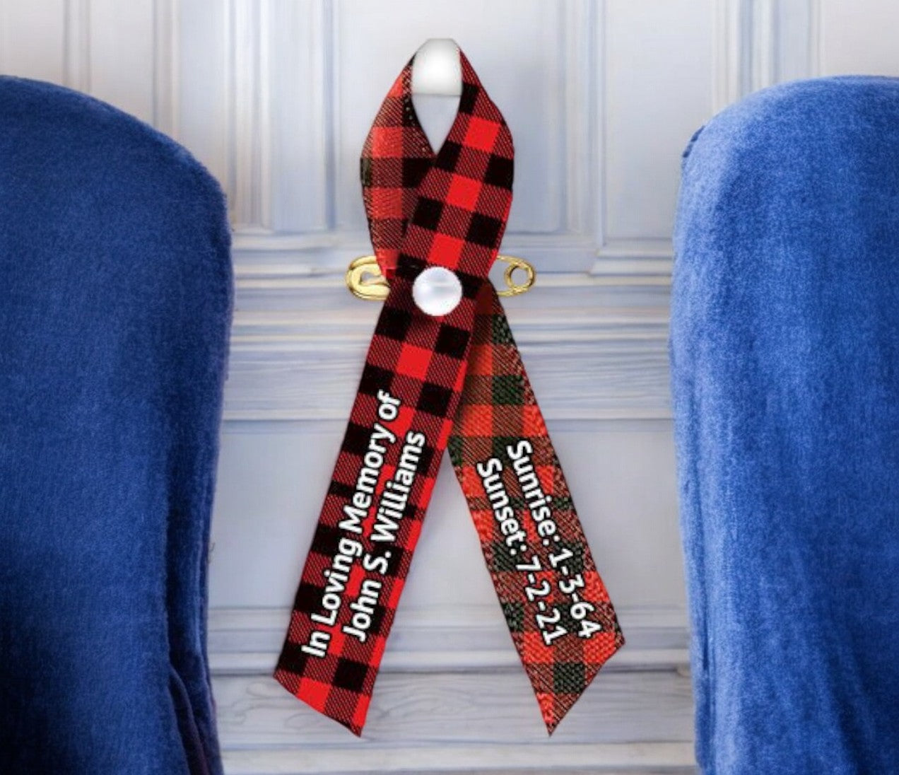 Plaid Custom Memorial Awareness Ribbon - Pack of 10 – Funeral Program ...