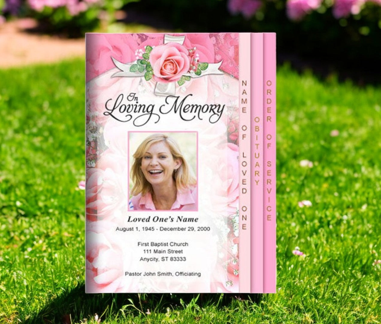 Precious 8-Sided Funeral Graduated Program Template
