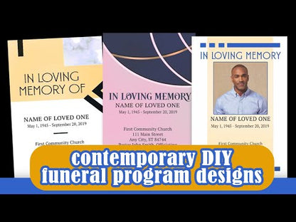 Pink Marble Funeral Program Template