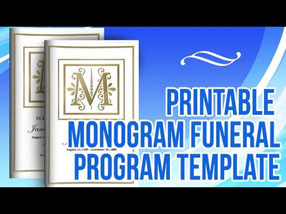 Monogram I Funeral Program Template