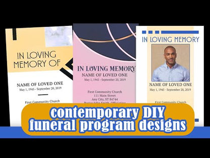 Modern Cross Funeral Program Template