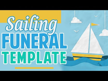 Sailing  Watercolor Funeral Program Template