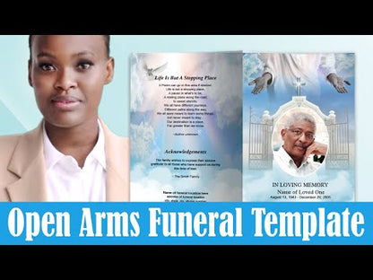 Open Arms Funeral Program Template