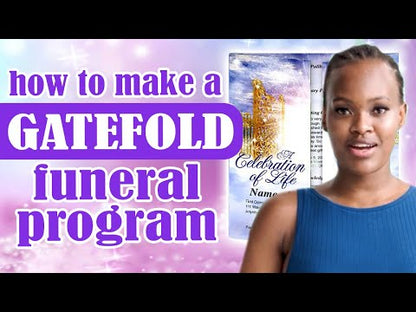 Full Bloom Gatefold Funeral Program Template
