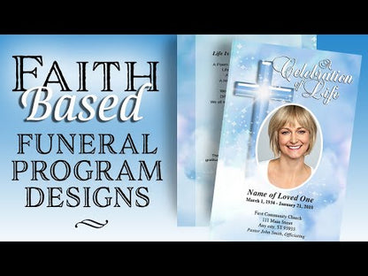 Crucifix Funeral Program Template
