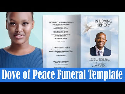 Dove of Peace Funeral Program Template