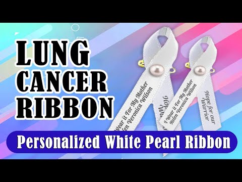 Funarl Ribbon Cancer Personalized Lung Cancer Ribbon | White Cancer Ribbon – Funeral Program ...