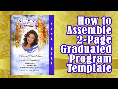 Alexandria 4-Sided Graduated Funeral Program Template
