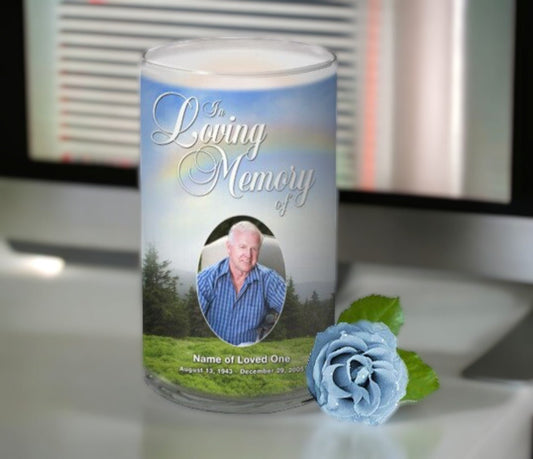 Promise Personalized Glass Memorial Candle - The Funeral Program Site