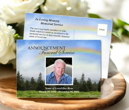 Promise Funeral Announcement Postcard Template