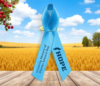 Personalized Prostate Cancer Ribbon (Lt. Blue) - Pack of 10