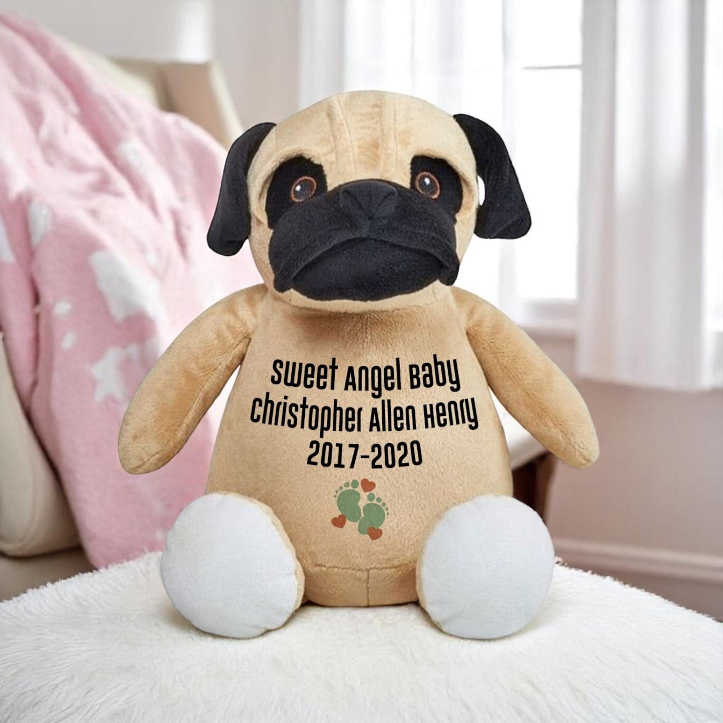 Pug Doggie Stuffed Animal Memorial Urn