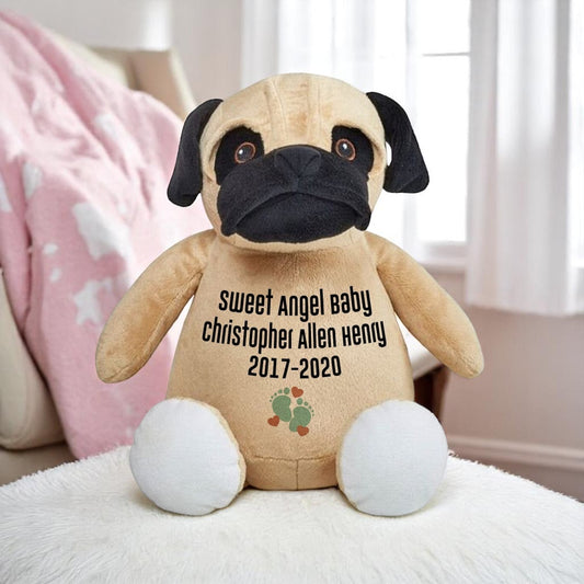 Pug Doggie Stuffed Animal Memorial Urn