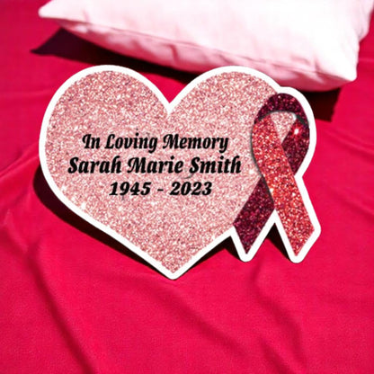 Red Cancer Ribbon Heart Pin - Pack of 10