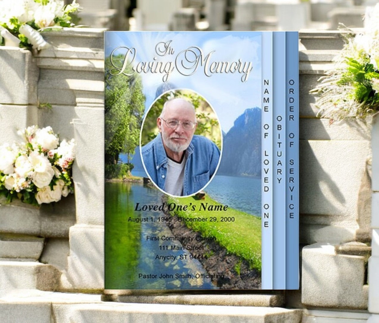 Funeral Reflection Sample Reflection 8-Sided Graduated Funeral Program Templates – Funeral ...