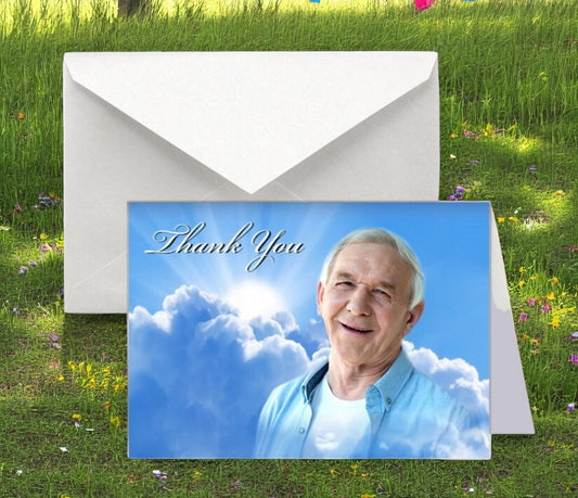 Rising Sun Funeral Thank You Card Design & Print (Pack of 50)
