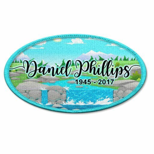 River Stream Oval In Loving Memory Of Patch - Funeral Program - Site Funeral Programs & Templates