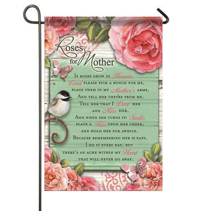 Roses For Mother Garden or Cemetery Flag - Funeral Program - Site Funeral Programs & Templates