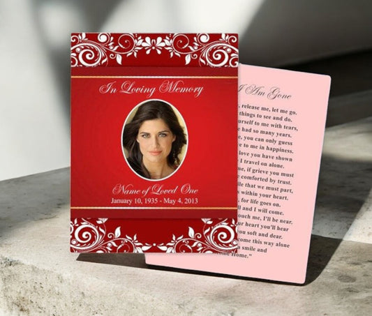 Ruby Flat Memorial Card Template