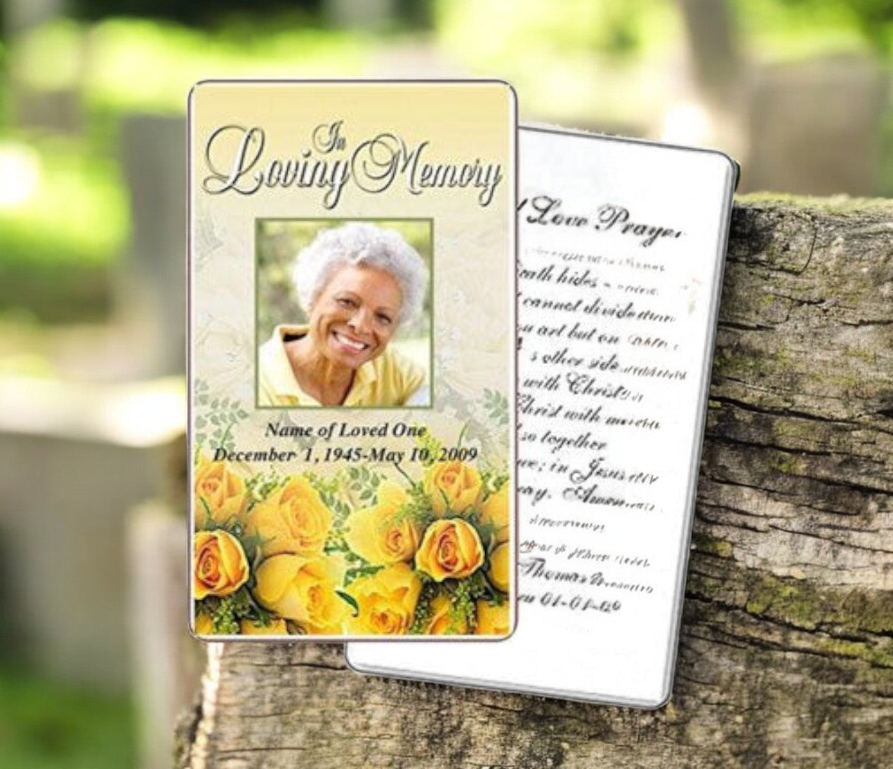 Saffron Prayer Card Template
