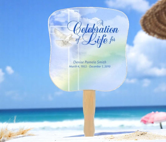 Salvation Memorial Fan With Wooden Handle (Pack of 10)