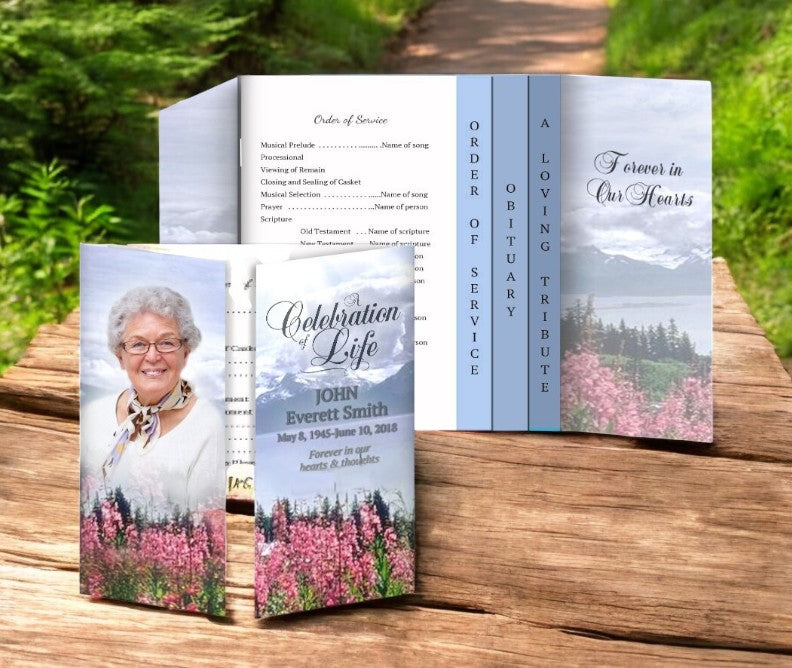 Seasons Gatefold-Graduated Combo Funeral Program Design & Print (Pack of 50)