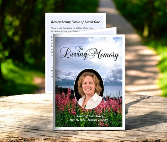 Seasons Small Memorial Card Template