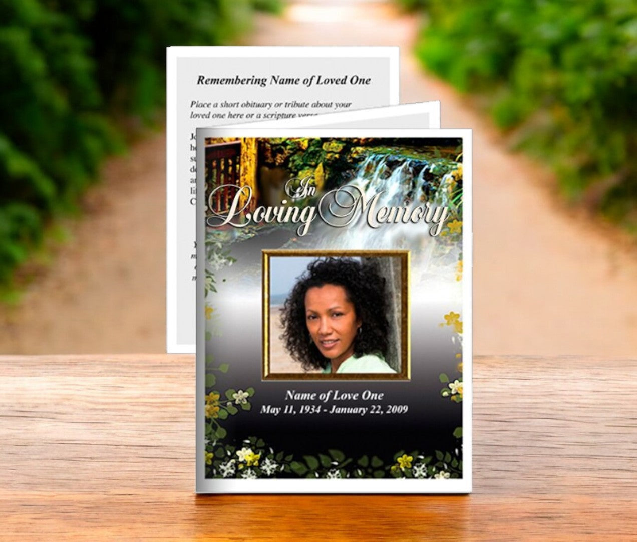 Serene Small Memorial Card Template – Funeral Program-Site Funeral ...