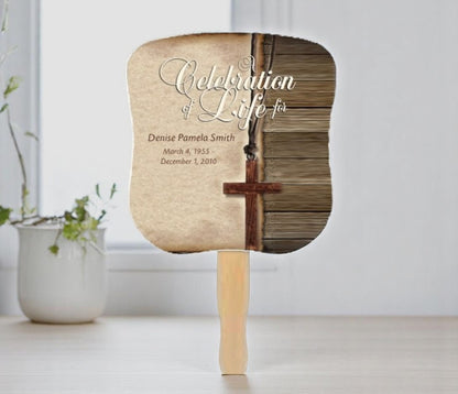 Shepherd Memorial Fan With Wooden Handle (Pack of 10)