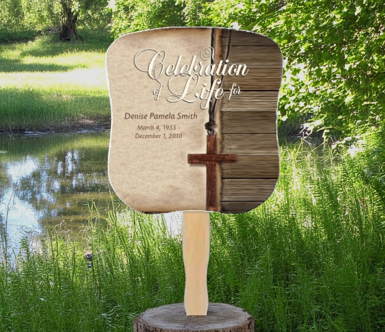 Shepherd Memorial Fan With Wooden Handle (Pack of 10)