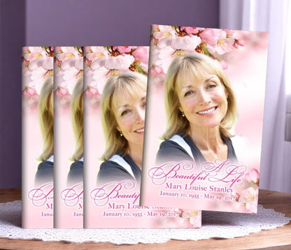 Soft Florals Bifold Funeral Program Design & Print (Pack of 50)