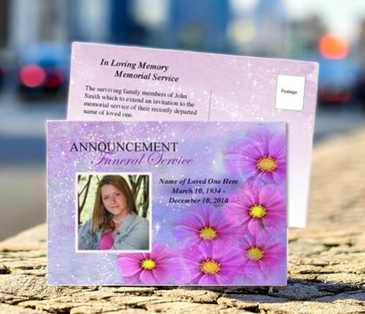 Sparkle Funeral Announcement Template