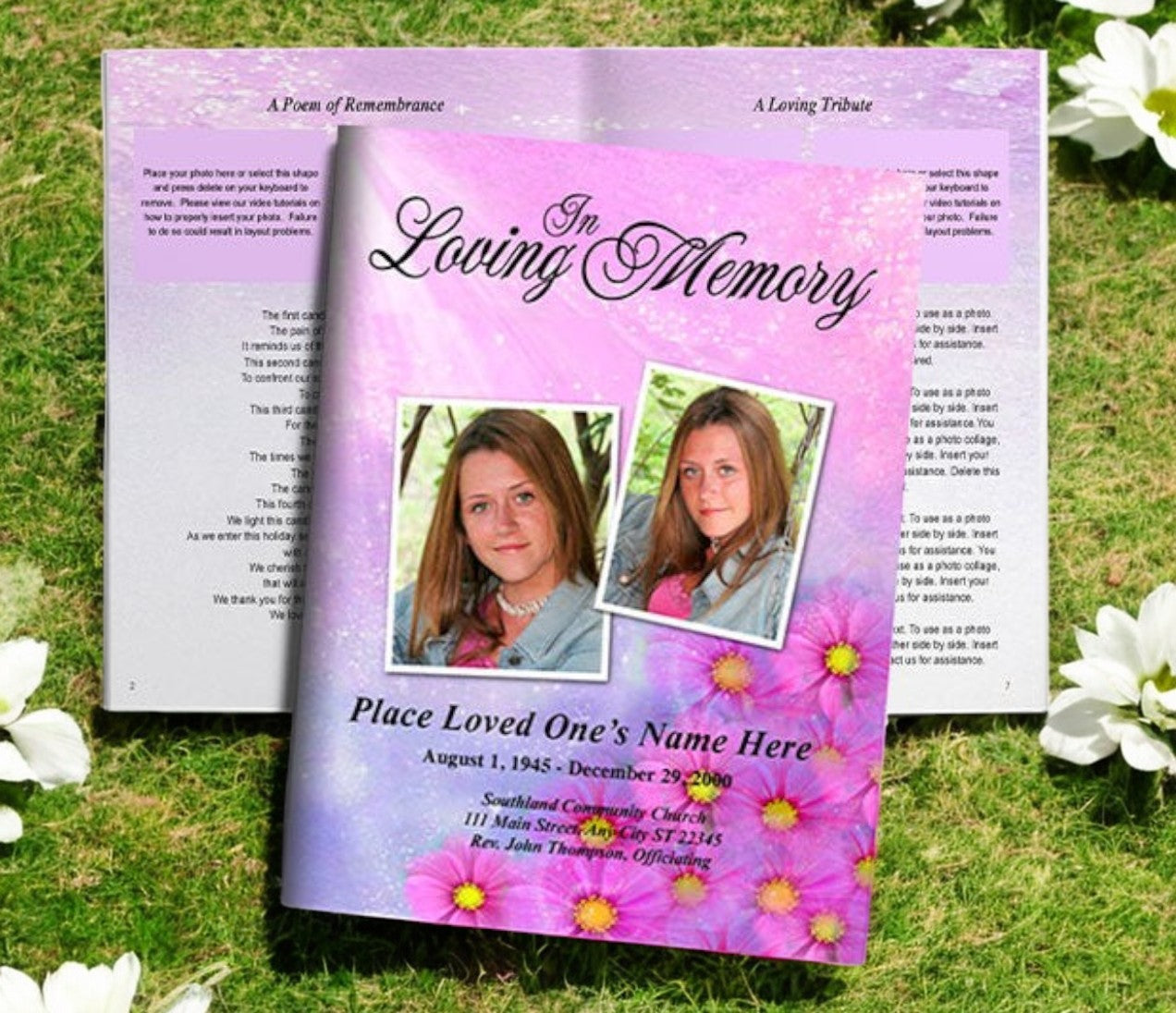 Sparkle Funeral Booklet Template