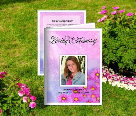 Sparkle Small Memorial Card Template